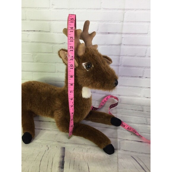 Ditz Designs Large Sitting Laying Deer Reindeer Plush Stuffed Animal Brown 19in - Picture 12 of 12